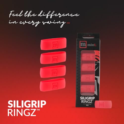 Siligrip Ringz Racket, Non-Slip Silicone Pickleball Paddle Grip Bands, Vibration Dampening Overgrip Alternative for Pickleball, Padel, Tennis, Badminton & Squash, 4 Pack - color: Red