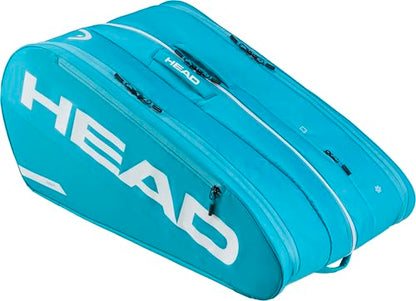 HEAD Tour Racquet Bag XL (12R) Tennis Bag - Holds Up to 12 Racquets, CCT+ Climate Control Technology, 3 Main Compartments, Shoe Pocket & Backpack Carry System - color: Blue