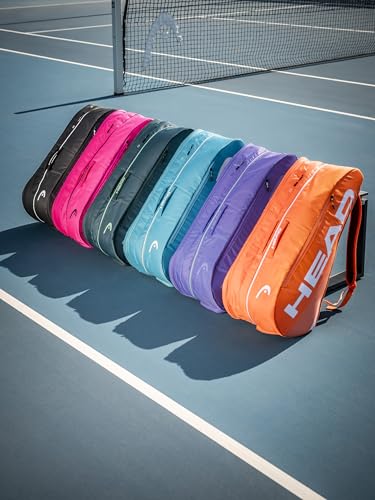 HEAD Tour Racquet Bag L (9R) Tennis Bag - Holds Up to 9 Racquets, CCT+ Climate Control Technology, 2 Main Compartments, Shoe Pocket & Backpack Carry System - color: Orange