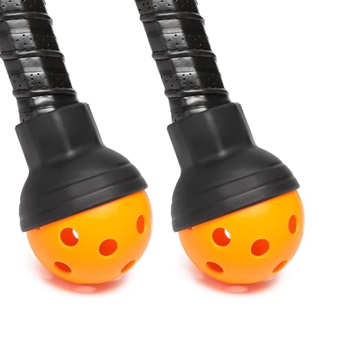 2-Pack Soft Rubber Black Pickleball Ball Pickers, Pickle Ball Retrievers, Suitable for All Standard Pickleball Paddles Grip