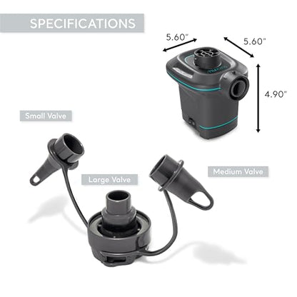 INTEX QuickFill Electric Air Pump: Inflates and Deflates Air Mattresses, Inflatable Kayaks, Boats, Toys - size: 23.0CFM, style: AC