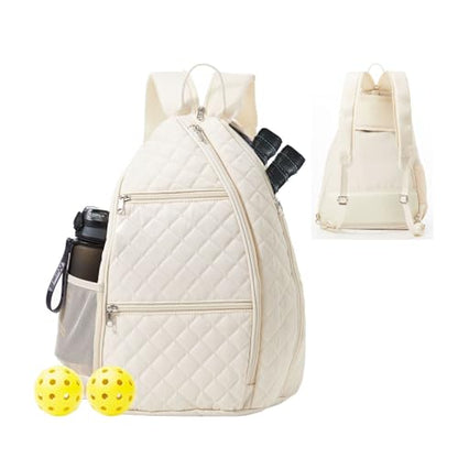 Pickleball Bag for Women Pickelball Backpack Large Quilted Sling Bags, Holds Pickleball Paddles Tennis Racket