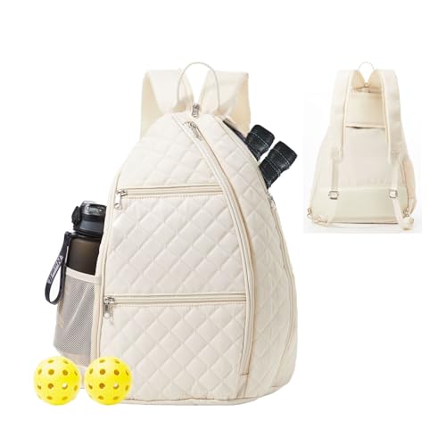 Pickleball Bag for Women Pickelball Backpack Large Quilted Sling Bags, Holds Pickleball Paddles Tennis Racket
