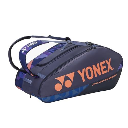 Yonex Pro Racquet Bag 12, Multi-Compartment 12-Racket Tennis Gear Travel Pack, Backpack Carry Straps/Grab Handle (BA924212) - color: Midnight Navy