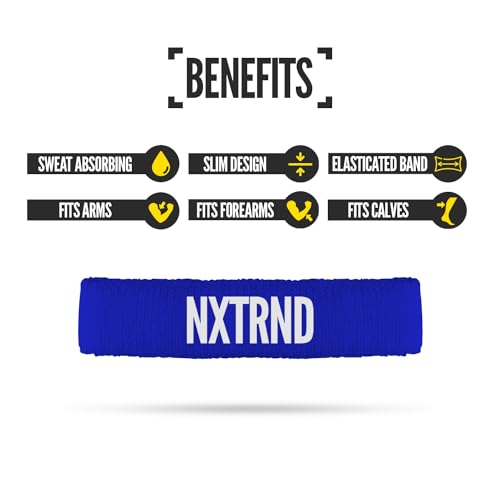 1 Pair Nxtrnd Bicep Bands, Sweat-Absorbent Arm Sweatbands, Football Accessory - color: Blue