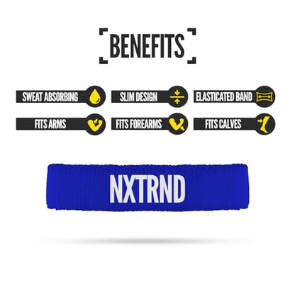 1 Pair Nxtrnd Bicep Bands, Sweat-Absorbent Arm Sweatbands, Football Accessory - color: Blue
