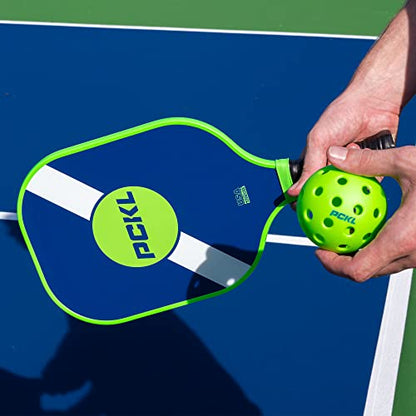 PCKL Pickleball Starter Bundle Series 2 Paddles and 4 Pickleball Balls Set | USA Pickleball Approved | Fiberglass Face with Large Sweet Spot | Honeycomb Core