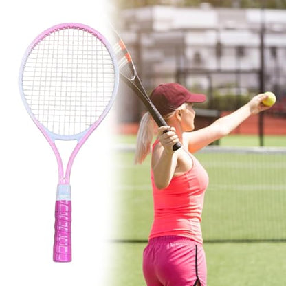 Menolana Tennis Racket Tennis Equipment Aluminum Alloy Frame Tennis Racquet High Strength Nylon Strings for Practice Training Garden - color: Pink