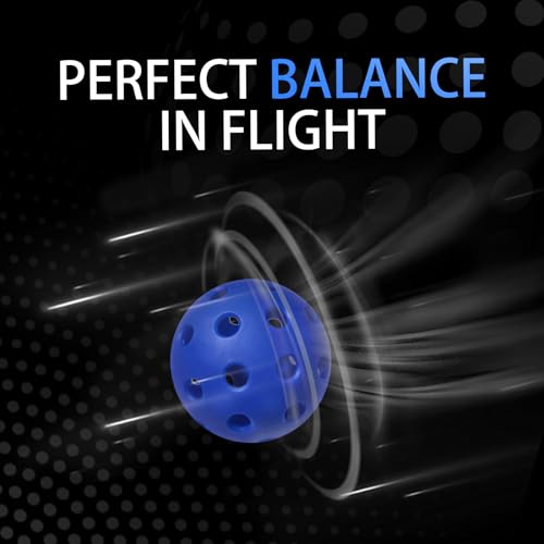 Pickleball Balls Outdoor 40 Holes - Durable High Bounce USAPA Approved - True Flight Tournament Pickleballs - 4/6/12 Pack - Accessories for Training & Competitive Play