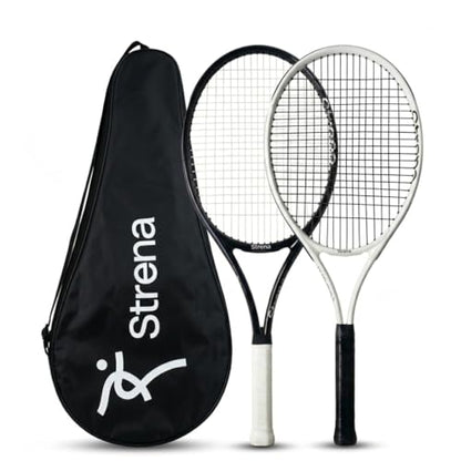Strena Tennis Racket Set for Adults (2 Pack) – 27” Lightweight Recreational Racquets with Carry Bag – 4 1/4 Grip – Beginner & Casual Play