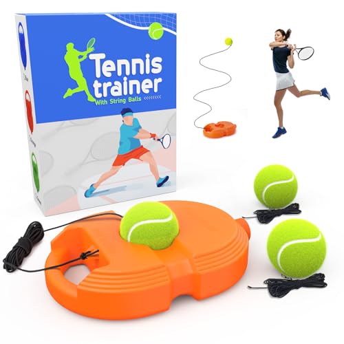 Tennis Trainer Rebound Ball with 3 String Balls, Solo Tennis Training Equipment for Self-Pracitce,Portable Tennis Practice Training Tools for Adults, Kids, Beginners Sport Exercise