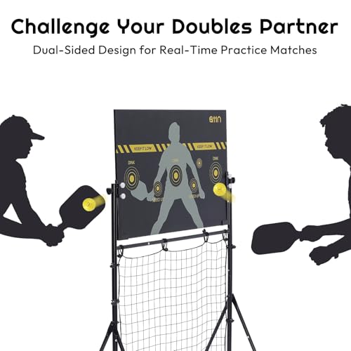[Upgraded] A11N Pickleball Practice Rebounder, Adjustable Angle Dual-Sided Pickleball Dink Pad - Dink Board for Forehands Backhands Training