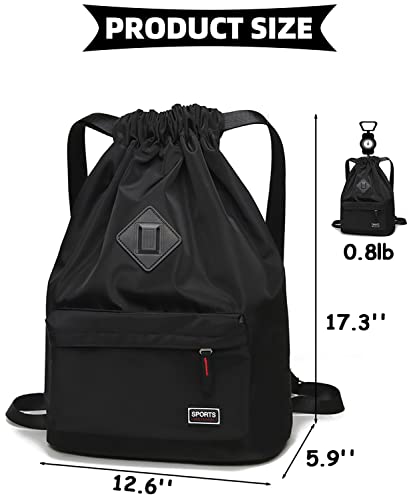 Peicees Waterproof Drawstring Sport Bag Lightweight Sackpack Backpack for Men and Women | Waterproof
