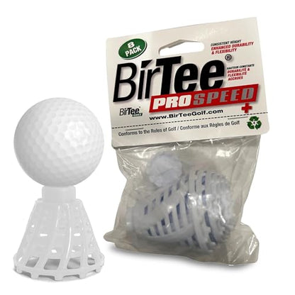 BirTee Golf Tees - PRO Speed Plus with Flexibility & Durability - 8 Pack. Indoor Golf Tees/Golf Simulator Tees/Winter Plastic Golf Tees - color: White