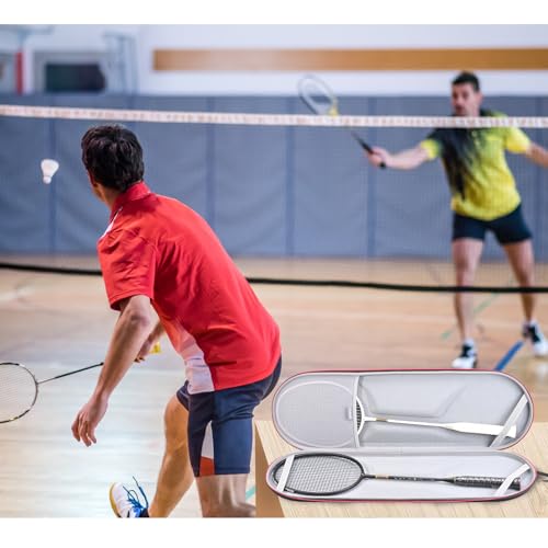 RLSOCO Portable Badminton Racket Case, Single Shoulder Racket Bag for 2 Yonex/Kawasaki/Champion/Senston Racquet and balls | Compact Design with YKK Zipper & Scratch Protection (Case Only)