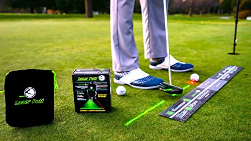 by Laser Focus Golf - Putting Training Aid with Green Laser for Alignment and Red Laser for Distance Control