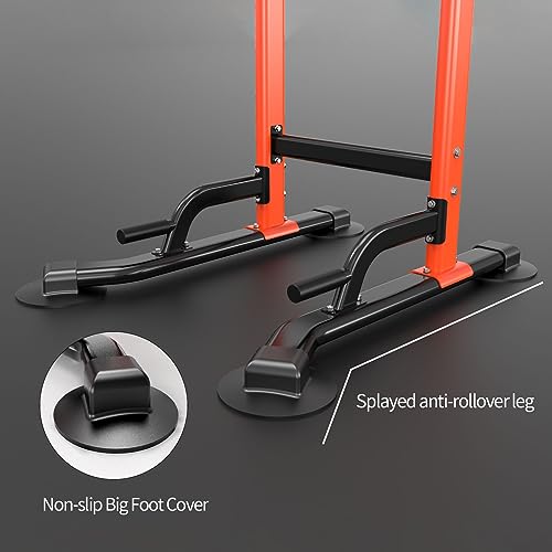 Z ZHICHI Pull Up Dip Station For Home Gym Strength Training Fitness Workout Station Chin-Ups Push-Ups Pull-Ups Dip-Ups 330LBS T055CDC - color: orange