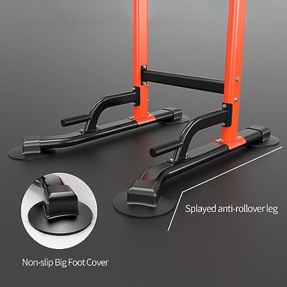 Z ZHICHI Pull Up Dip Station For Home Gym Strength Training Fitness Workout Station Chin-Ups Push-Ups Pull-Ups Dip-Ups 330LBS T055CDC - color: orange