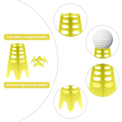 Golf Simulator Tees, Plastic Indoor Golf Mat Tees Practice Turf and Driving Range Winter Golf Tees (18 Pcs) - color: Yellow