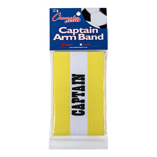 Champion Sports Soccer Captain's Arm Band - Yellow/White - One size