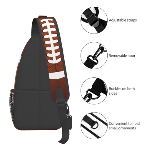 Football Sling Backpack Sling Bag Football Crossbody Shoulder Bag Purse Footballs Chest Bag For Men Women B - color: Football B