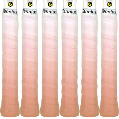 Tacky Tennis Racket Grip Tape, 6 Pack Tennis Grips, Absorbent and Enhanced Tennis Racquet Overgrip Tape（Gradient Color - color: Orange
