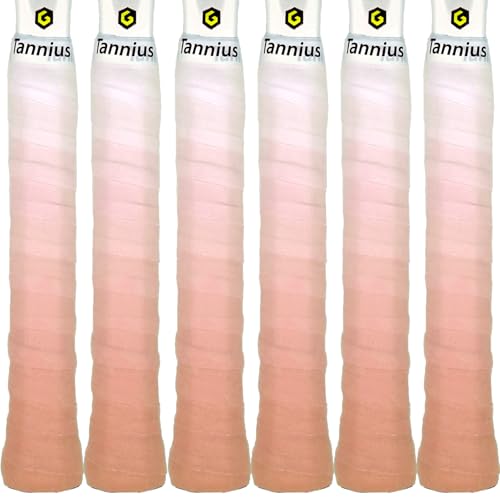 Tacky Tennis Racket Grip Tape, 6 Pack Tennis Grips, Absorbent and Enhanced Tennis Racquet Overgrip Tape（Gradient Color - color: Orange