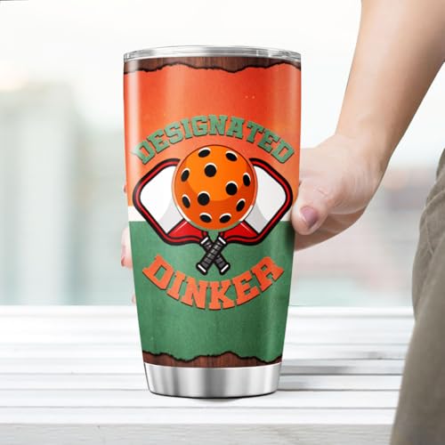 Designated Dinker Pickleball Gift 20oz Tumbler, Funny Stainless Steel Insulated Travel Cup for Men and Women, Unique Pickleball Player Mug for Birthday, Christmas, Retirement - color: Pickleball Lover