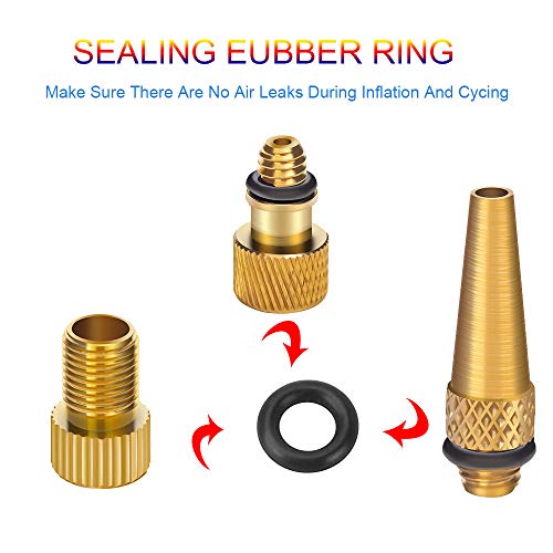 21PCS Brass Presta Schrader Valve Adapter Tools, Ball Pump Needle, Bike Tire Pump Accessories Fit for Gym Balloon Toy