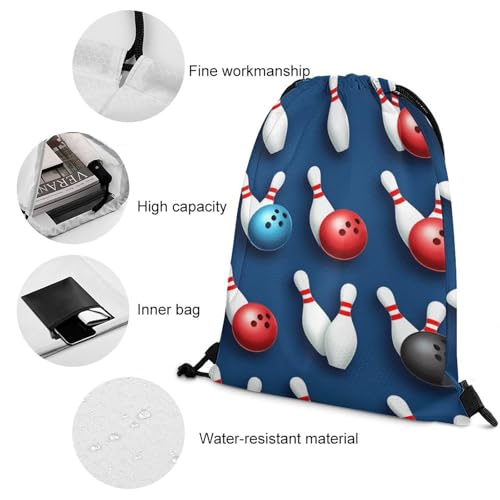 Beam Backpack Drawstring Sack Large Capacity for Soccer Basketball Sports Workout Equipment Travel, Bowling Ball Bags - color: Picture (744)