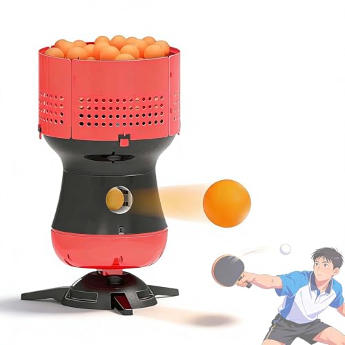 Table Tennis Robot with Dual Spin Mode, Automatic Ping Pong Machine – Switch Between Straight & Spin Balls, Adjustable Speed 15m/s