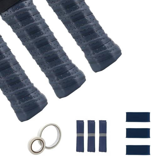 Pickleball Grip Tape 3pcs Overgrip Pickleball Paddle Grip Tape with Raised Ridge Replacement Grip Wrap Accessory for Pickleball Paddle Handle - color: Blue