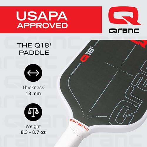 Qranc T700 Pickleball Paddle, Carbon Fiber and Glass Fiber, with PP Honeycomb Core, USA Pickleball (USAPA) Approved - style: Control / 18mm