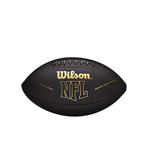 WILSON NFL Super Grip Composite Football - color: Black/Gold, size: Junior size (4th-6th grade; Ages 9-12)