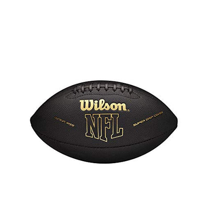 WILSON NFL Super Grip Composite Football - color: Black/Gold, size: Junior size (4th-6th grade; Ages 9-12)