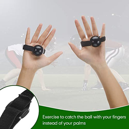 Deekin 4 Pieces Football Catching Trainer Assistant Football Accessories Receiving Training Aid Practice Training Equipment Catching Hand Strap for Youth Boys Kids Beginner Fingertip