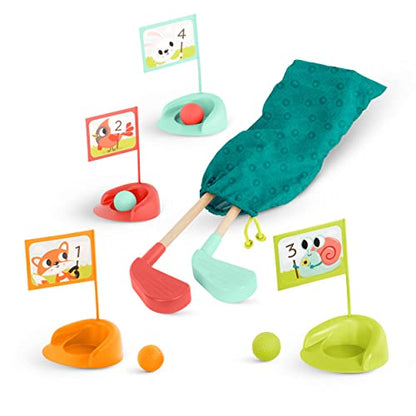 B. toys – Wooden Golf Set for Toddlers with Storage Bag – Sports & Outdoors Pretend Play Toy – 15 Pieces Set – 3+ Years - style: Wooden Golf Set