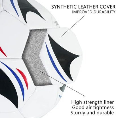 Aoneky Soccer Ball with Pump - color: 1 Pack with 1 Pump - White/Black/Blue/Red, size: 5