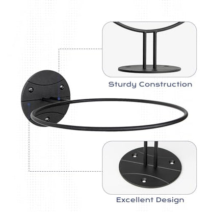 PUERSI Ball Holder Wall Mount Ball Stand Display Storage for Basketball Football Soccer Volleyball - color: Metal-Black-2 Pack
