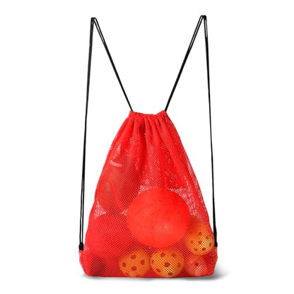 GSE Games & Sports Expert 19"x15" Red Mesh Backpack Bag. Mesh Drawstring Sports Equipment Sackpack for Gym Gear, Swimming, Toys, Baseballs/Softballs, Pickleballs - color: Red, style: 19"x15" Backpack(1-pack)