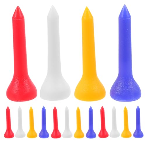 NOLITOY 100 Pcs Short Plastic Golf Tees (1.38 Inch/35mm) - Mini Golf Tees for Driving Range Mats, Simulators & Iron Practice - Low Resistance & Consistent Height (Mixed Colors)