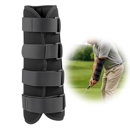 Straight Arm Golf Swing Trainer, Adjustable Tension Elbow Brace with Three Metal Stays for Lead Arm Correction, Golfers Practice Training Aid Perfect for Beginners＆Seasoned Players
