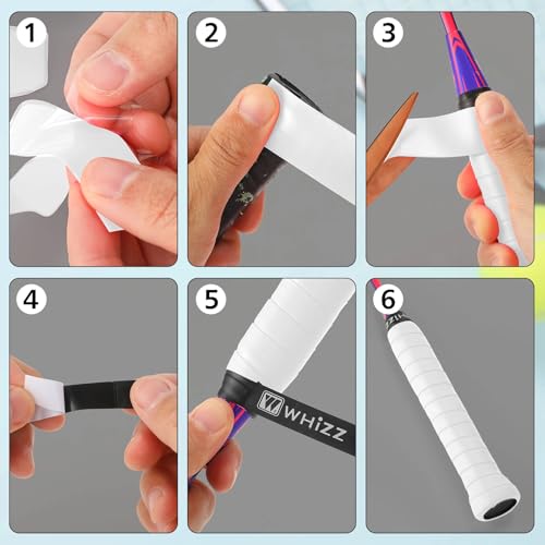 Jerify 24 Pieces Tennis Racket Grip Tape, Precut Tennis Overgrips Tape Badminton Racket Grips with Velvety Comfort for Anti Slip and Absorbent Grip - color: White