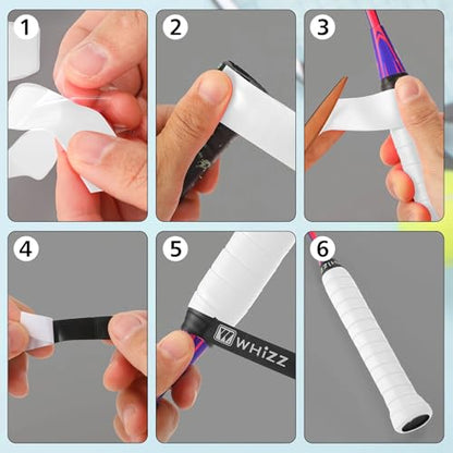 Jerify 24 Pieces Tennis Racket Grip Tape, Precut Tennis Overgrips Tape Badminton Racket Grips with Velvety Comfort for Anti Slip and Absorbent Grip - color: White