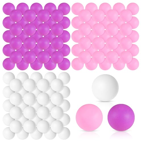 Libima 120 Pack Colored Table Tennis Balls 40 mm Plastic Balls Bulk for 4th of July Carnival Wedding Pool Games, DIY Arts, Pet Toys, School Patriotic Activities - color: Light Pink, White, Purple