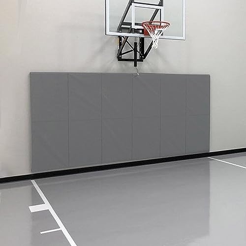 Gym Wall Paddings Basketball Court Wall Protection Pad - 2”Thick Foam Wall Mat Durable Protector for Wall-Mounted Basketball Hoops Garage Taekwondo（60" Lx20 W） - color: Light Grey, size: 60" x 20" x 2", style: 2 Pieces