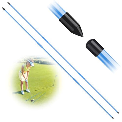 FINGER TEN Golf Alignment Sticks Rods Swing Trainer Tools 43 Inch 2 Or 3 Pack, Fits in Golf Bag Tour Stickers Practice Training Aid - color: 2 Pack Navy