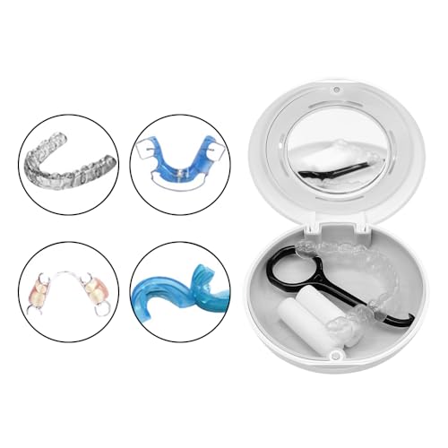 Aligner and Retainer Case, YOUYA DENTAL 2PCS Solid Orthodontic Braces Retainer Case Denture False Box Clear Slim Retainer Mouthguard Holder Teeth Protective Container for Oral Care Dentisty - color: Blue