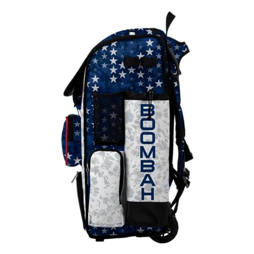 Boombah Superpack Hybrid Rolling Bat Bag - Wheeled & Backpack Version - USA United Navy/Red/White