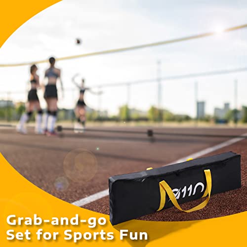 A11N SPORTS Badminton Net - Height Adjustable Volleyball Net for Junior Tennis, Soccer Tennis & Kids - Portable Driveway Pickleball Net for Indoor & Outdoor, 11ft/14ft/20ft Wide
